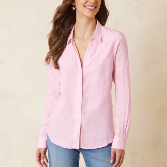 TOMMY BAHAMA Coastalina Linen Long-Sleeve Shirt - Picture 1 of 7